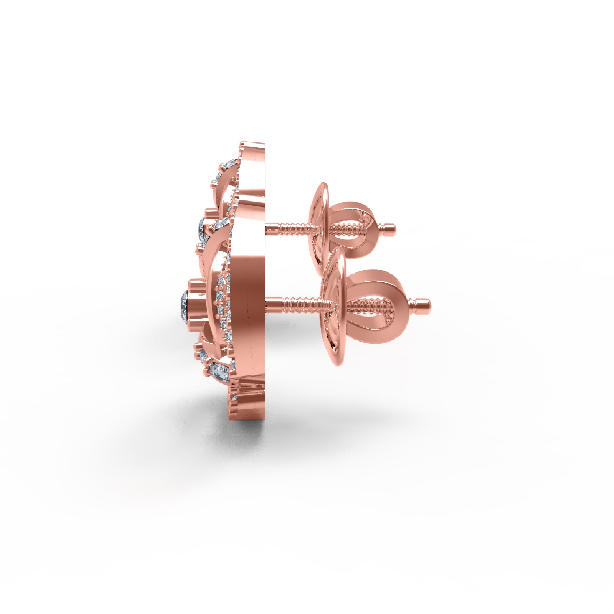 RKC Damen-Ohrstecker aus 925er Sterlingsilber, 14 Karat Gelb, über 1,20 g, Höhe 10,00 mm