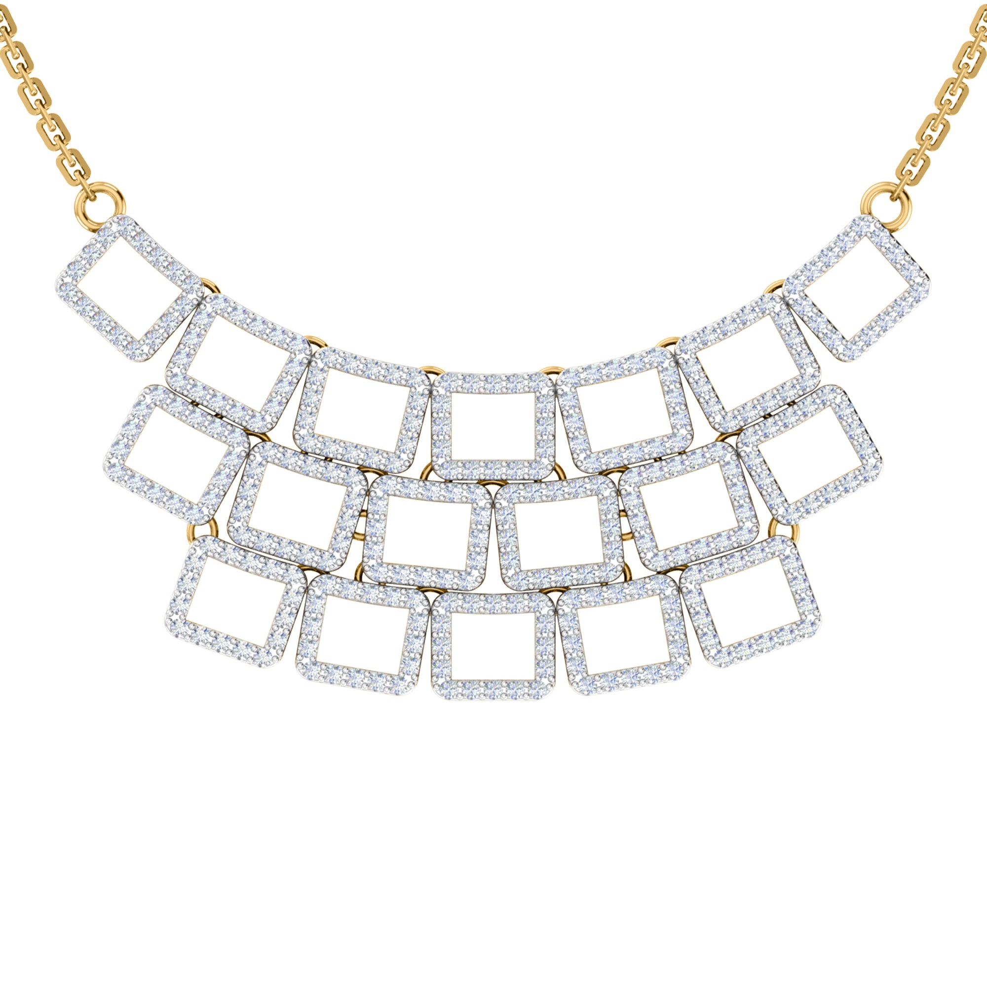 RKC 2,6 CT Moissanit-Halskette, 925er Silber, 14 Karat Gelbgold plattiert, Produktgewicht: 8,00 GM, Höhe: 20,00 mm