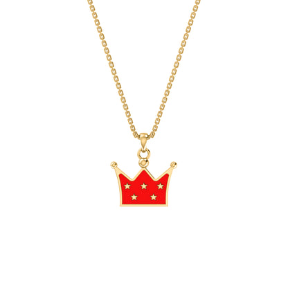 Ciondolo corona smaltata RKC in argento 925 placcato in oro rosa 14 carati Peso 3,80 GM Altezza 15,00 MM