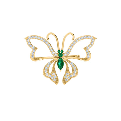 Spilla a farfalla in argento sterling 925 con moissanite da 0,96 ct, prodotto placcato in oro rosa 14 carati, peso 4,00 g