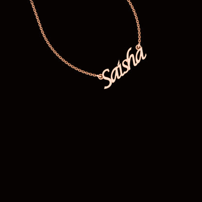 RKC personalisierter Anhänger mit beliebigem Namen, 925er Sterlingsilber, 14 Karat Roségold vergoldet, Gewicht 3,40 GM, Höhe 9,75 mm