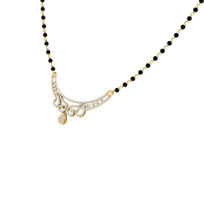 RKC Moissanite da 1,45 ct da donna Mangalsutra in argento 925 placcato in oro giallo 14k Peso del prodotto 8,00 g Altezza 34,25 mm