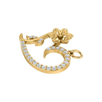 RKC Ciondolo a forma di cuore in moissanite da 0,36 ct, gioielli in argento 925, placcato in oro giallo 14 carati, peso 4,50 g, altezza 25,20 mm