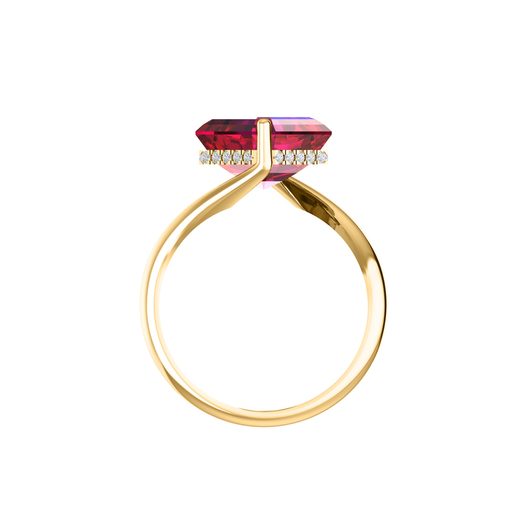 RKC Zircon Squared Beautiful Classic Solitaire Engagement Ring 14k Gold Over Birthday Gift