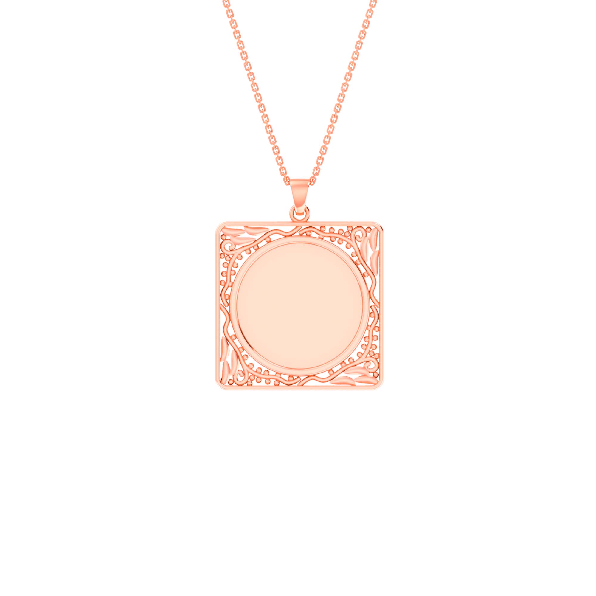 RKC Frame For Photo Personalised Memory Necklace Pendant 14k Gold Plated Silver