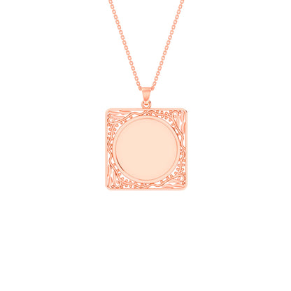 RKC Frame For Photo Personalised Memory Necklace Pendant 14k Gold Plated Silver
