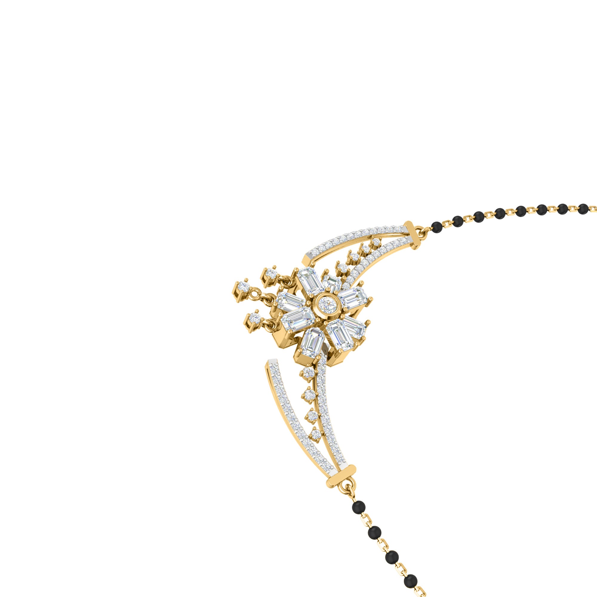 RKC 2.24Ct Moissanite Women Mangalsutra 925 Silver 14k Rose gold Plated Product Weight 8.10gm Height 25.55mm