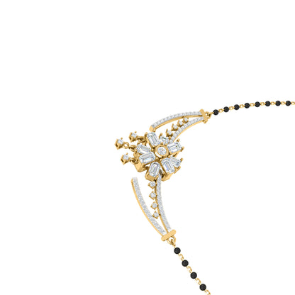 RKC 2.24Ct Moissanite Women Mangalsutra 925 Silver 14k Rose gold Plated Product Weight 8.10gm Height 25.55mm