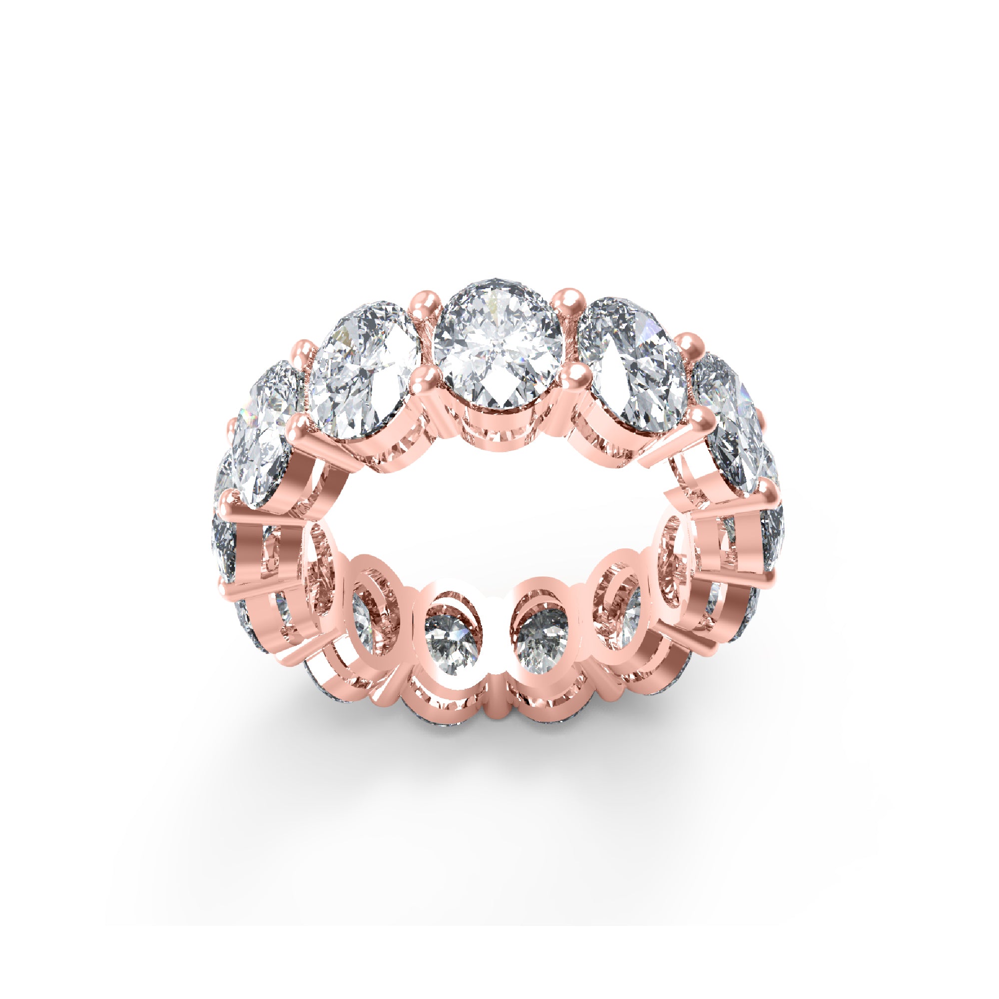Anello di fidanzamento con moissanite taglio ovale RKC da 8,5 carati, argento 925, placcato oro giallo 14k, per donna, peso 4,40 g, larghezza 6 mm