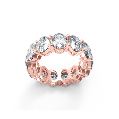 Anello di fidanzamento con moissanite taglio ovale RKC da 8,5 carati, argento 925, placcato oro giallo 14k, per donna, peso 4,40 g, larghezza 6 mm