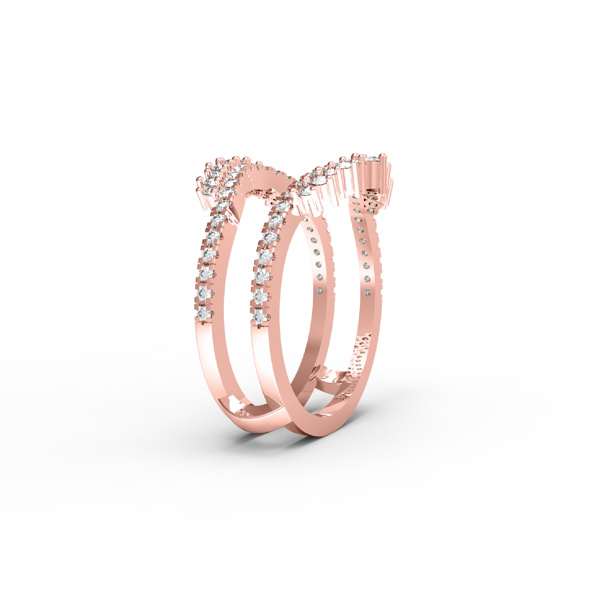 RKC Moissanit Enhancer Guard Ring für Damen, Ehering, 925er Silber, 14 Karat Gelbgold vergoldet, Gewicht 3,80 g, Breite 6 mm