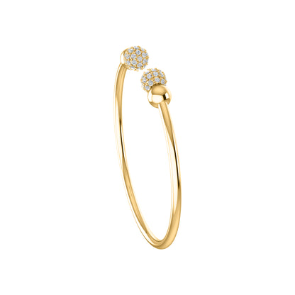 RKC Damen-Armreif aus 925er-Sterlingsilber, Karatgewicht: 1,08 CT, mit mehreren Edelsteinen, 14 Karat rosévergoldet, Produktgewicht: 10,00 GM, Höhe: 50,00 mm