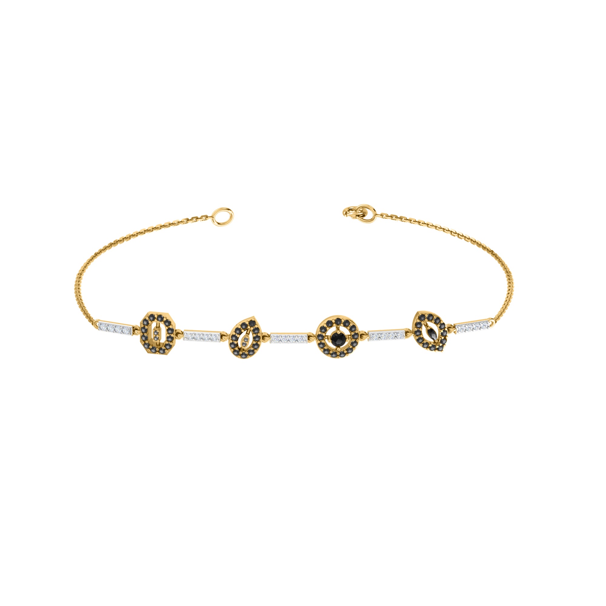 RKC Damenarmband aus 925er-Sterlingsilber, 1,16 Karat, 14 Karat Weißgold vergoldet, Gewicht 5,20 g, Höhe 81,30 mm
