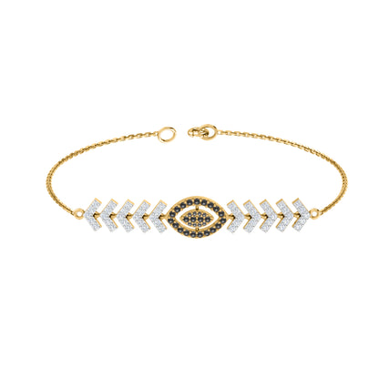 Pietra preziosa RKC in argento sterling 925 da 1,1 CT per bracciale da donna Placcato in oro giallo 14 carati Peso 6,00 GM