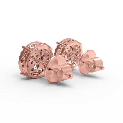 RKC Damen-Ohrstecker aus 925er-Sterlingsilber mit Schraubverschluss, 14 Karat Gelb, Gewicht 2,80 GM, Höhe 9,50 mm