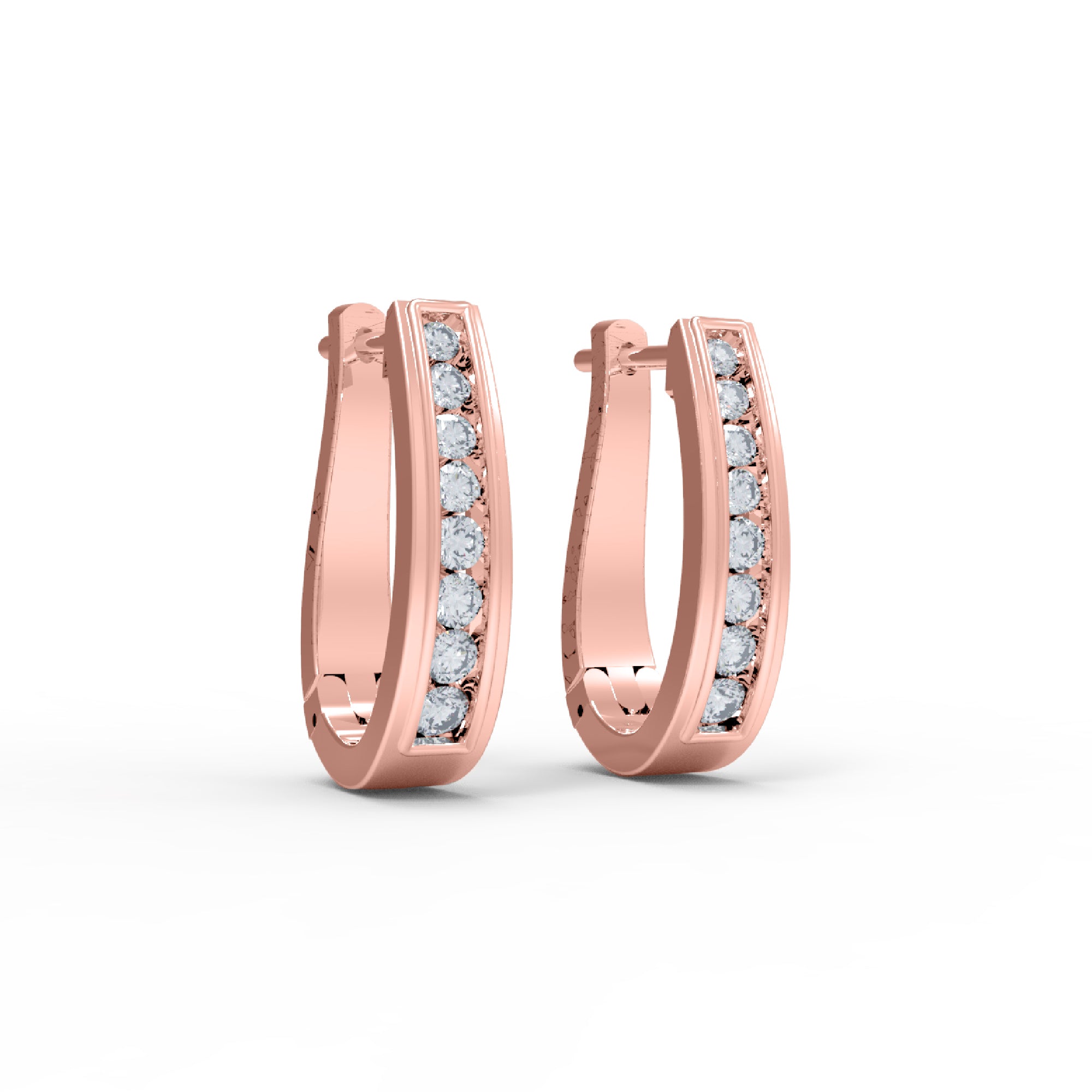 Orecchino da donna da indossare ogni giorno in argento sterling RKC 925 con rosa 14k sopra il prodotto Peso 5,80 GM Altezza 20,00 MM