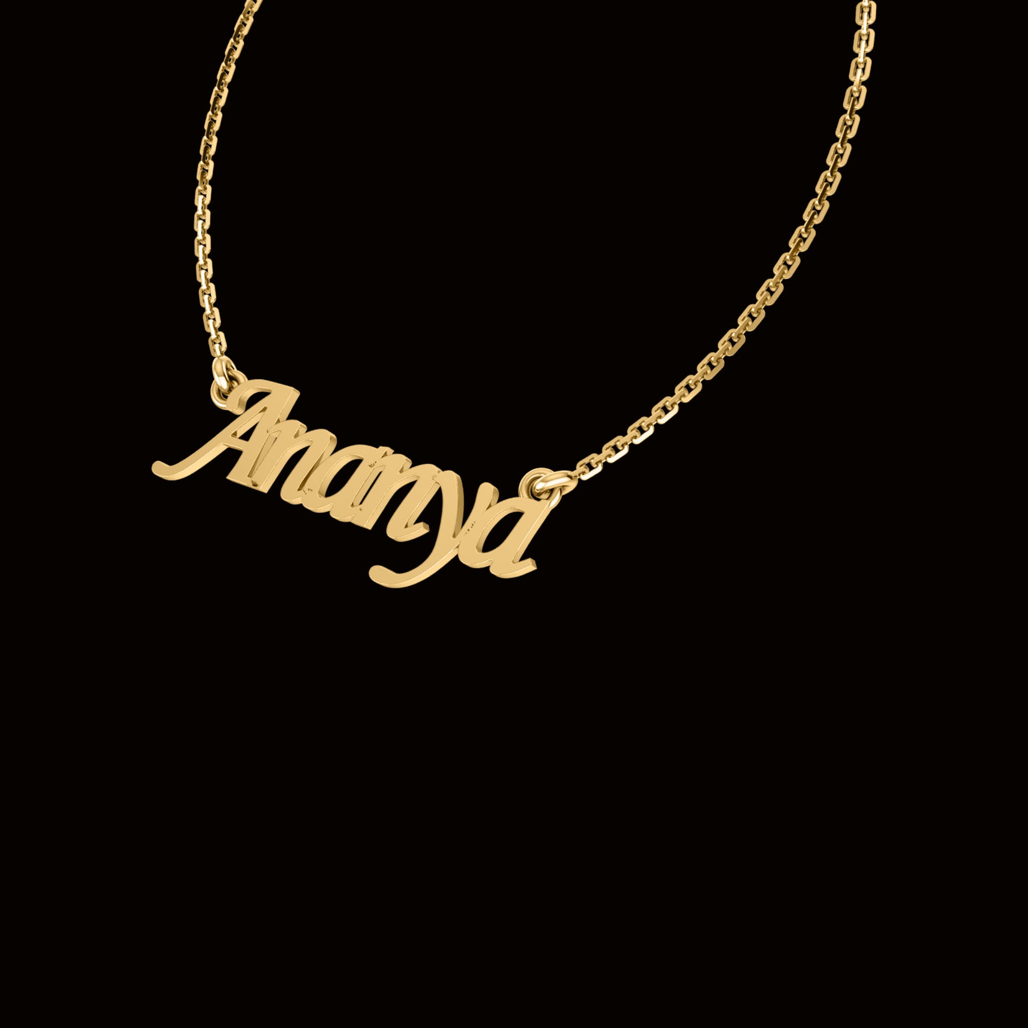 RKC Custom Name Pendant 925 Sterling Silver 14K Yellow Gold Plated Wt 3.20GM Height 11.20 MM