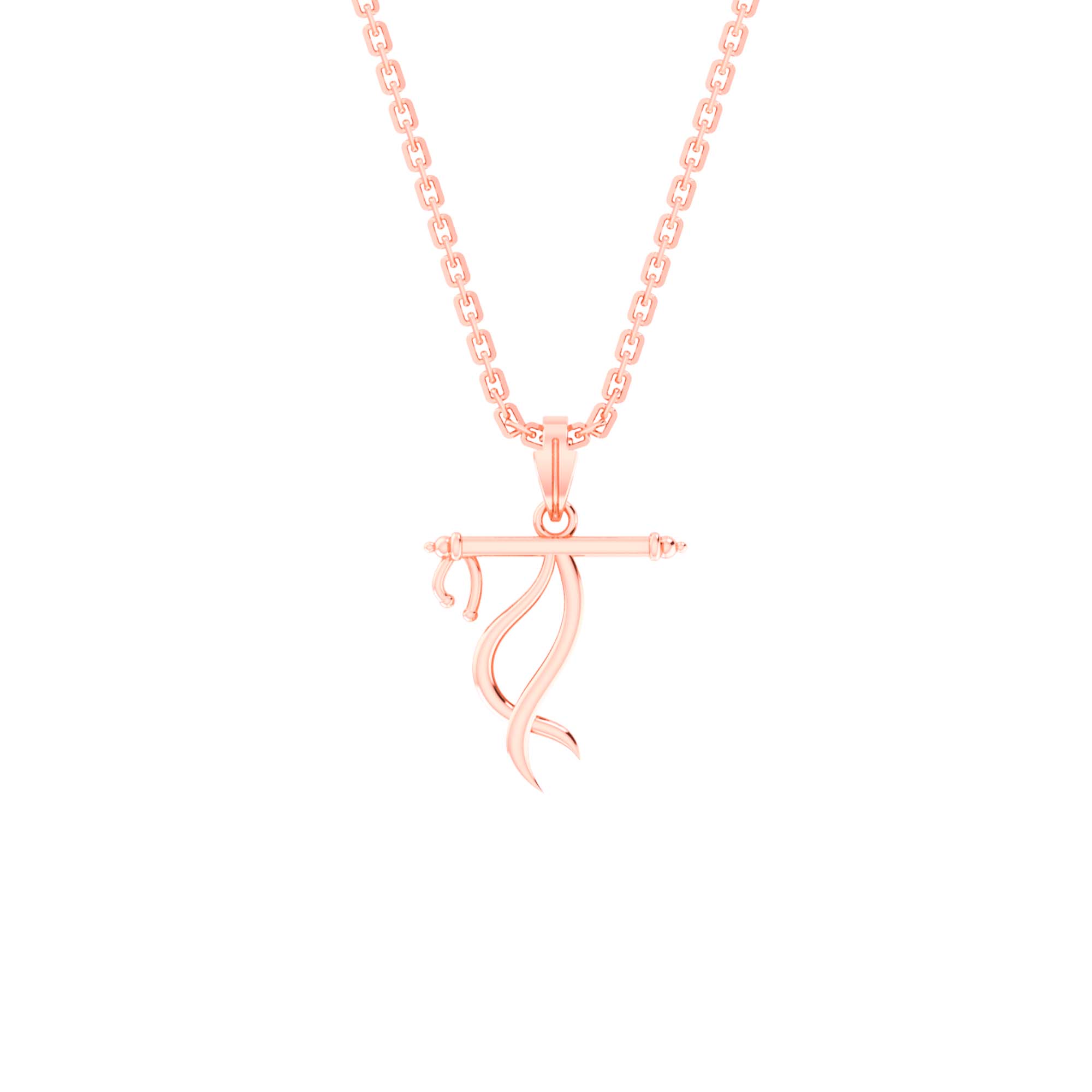 RKC Charming Pendant With Box Chain 14k Yellow/ White/ Rose Gold Plated
