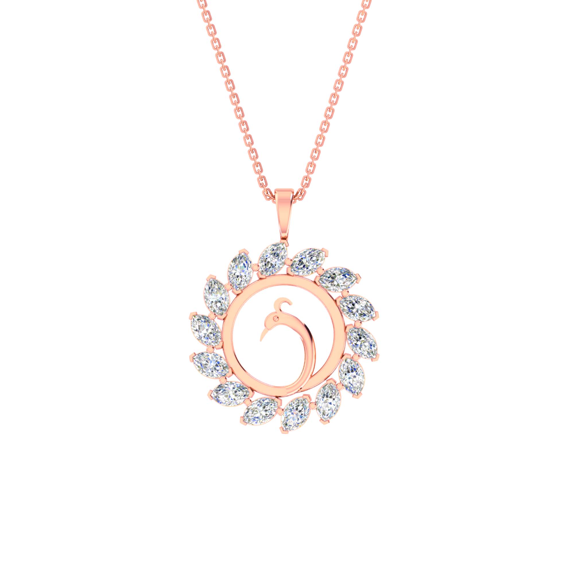 RKC Made With 18K Yellow Gold Plated Moissanite Pendant Necklace