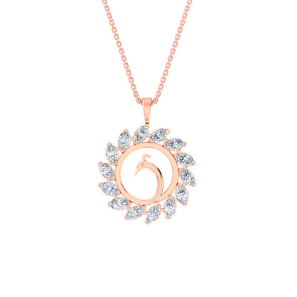 RKC Made With 18K Yellow Gold Plated Moissanite Pendant Necklace