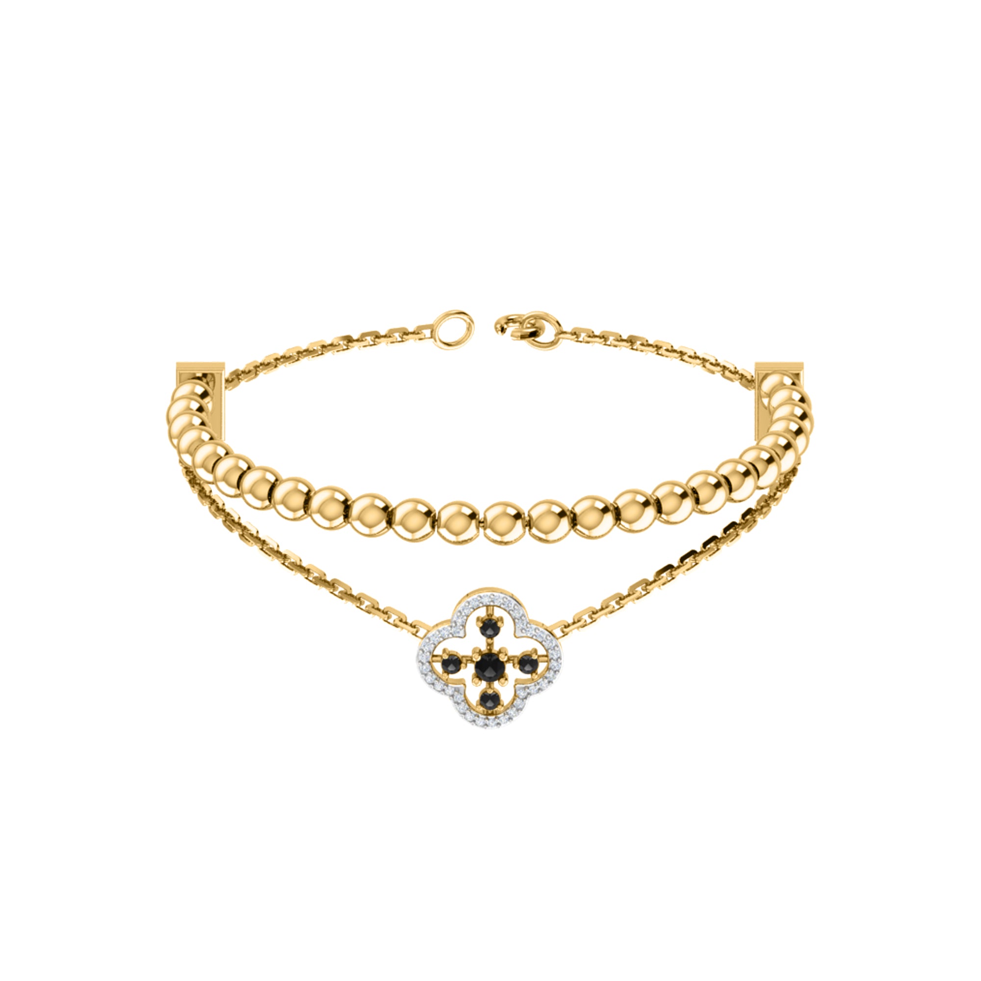 RKC Damen-Armband aus 925er-Sterlingsilber mit 0,39 Karat Moissanit, 14 Karat Gelbgold vergoldet, Gewicht 11,50 g