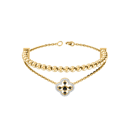 RKC Damen-Armband aus 925er-Sterlingsilber mit 0,39 Karat Moissanit, 14 Karat Gelbgold vergoldet, Gewicht 11,50 g