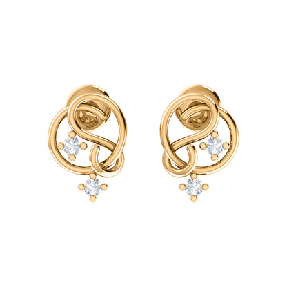 RKC 925 Silber Golden Gesamtgewicht 0,32 ct Moissanit Anhänger Gewicht 3,70 gm und Gewicht Ohrring 1,80 gm Set mit 14K Gelbgold plattiert
