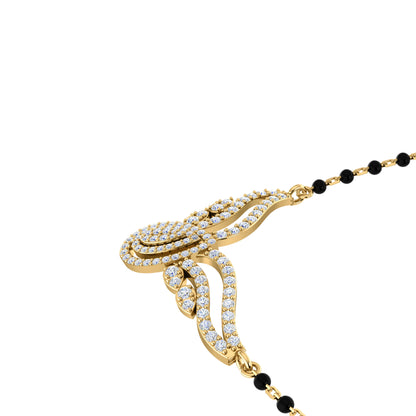 RKC Moissanite da 1 ct da donna Mangalsutra in argento 925 placcato in oro rosa 14k Peso del prodotto 5,50 g Altezza 19,50 mm