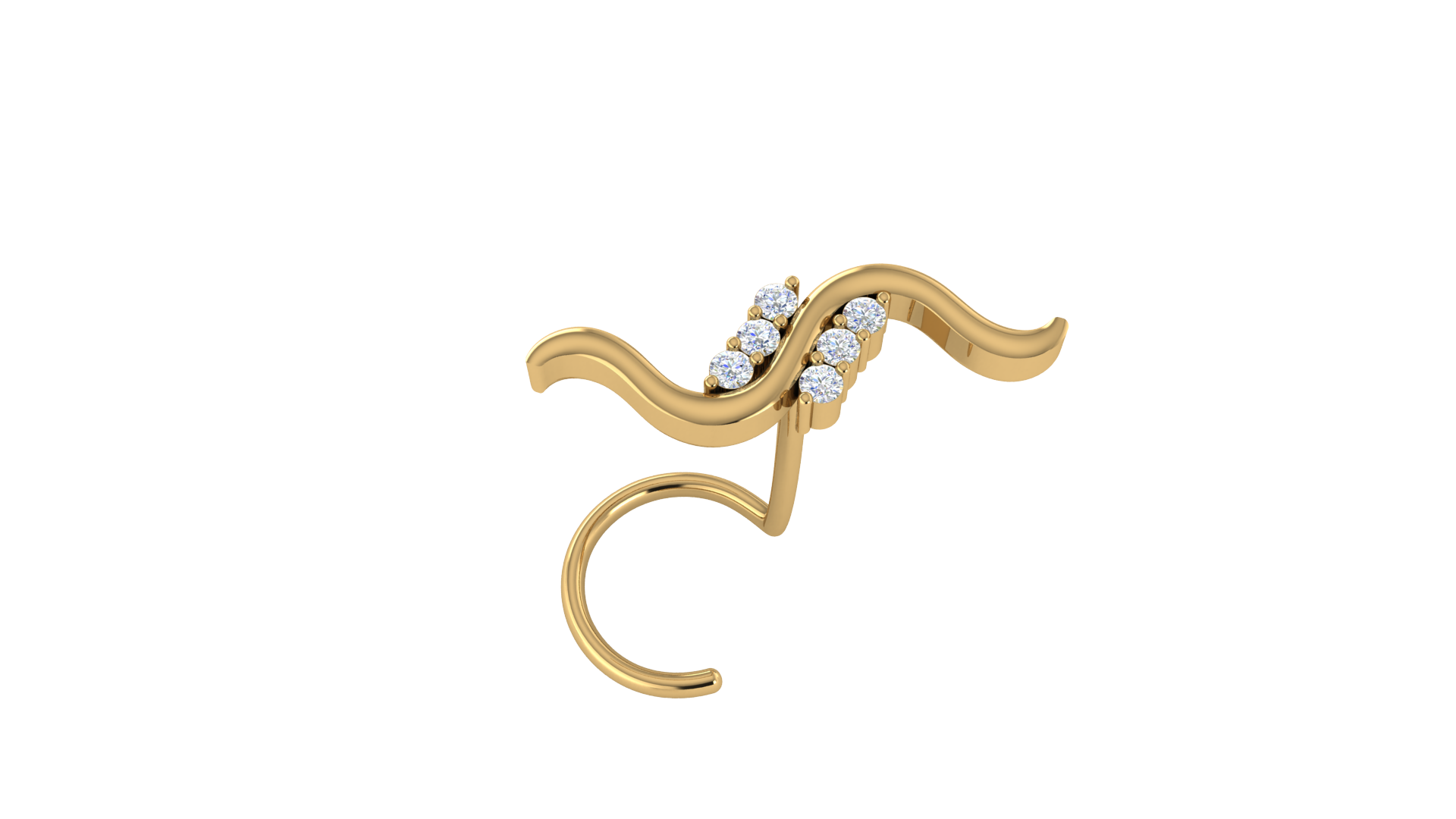 RKC JEWELRY Anello da naso delicato da donna in argento sterling 925 placcato in oro giallo 14k Peso 1,00 g