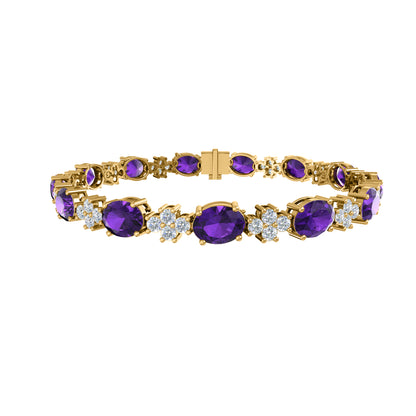 RKC 925 Sterling Silwer 19.37 CT Moissanite vir Vroue-armband 14K Geelvergulde Gewig 14.00 GM