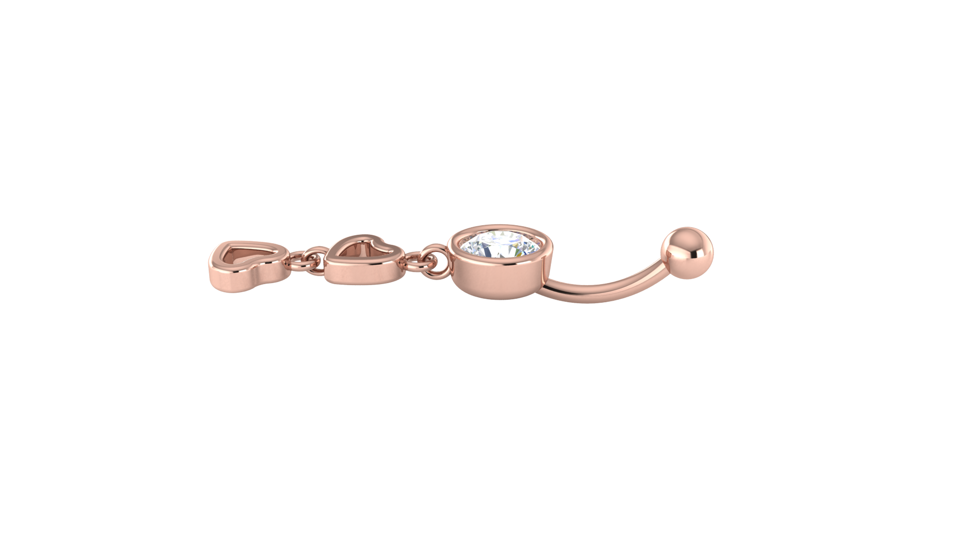 RKC JEWELRY Damen-Bauchnabelschmuck aus 925er Sterlingsilber, 14 Karat Gelbgold vergoldet, Produktgewicht: 1,10 g