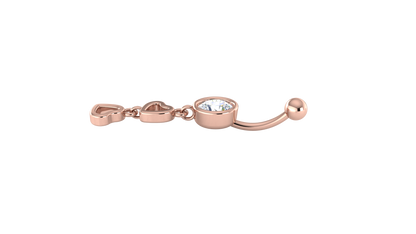 RKC JEWELRY Damen-Bauchnabelschmuck aus 925er Sterlingsilber, 14 Karat Gelbgold vergoldet, Produktgewicht: 1,10 g