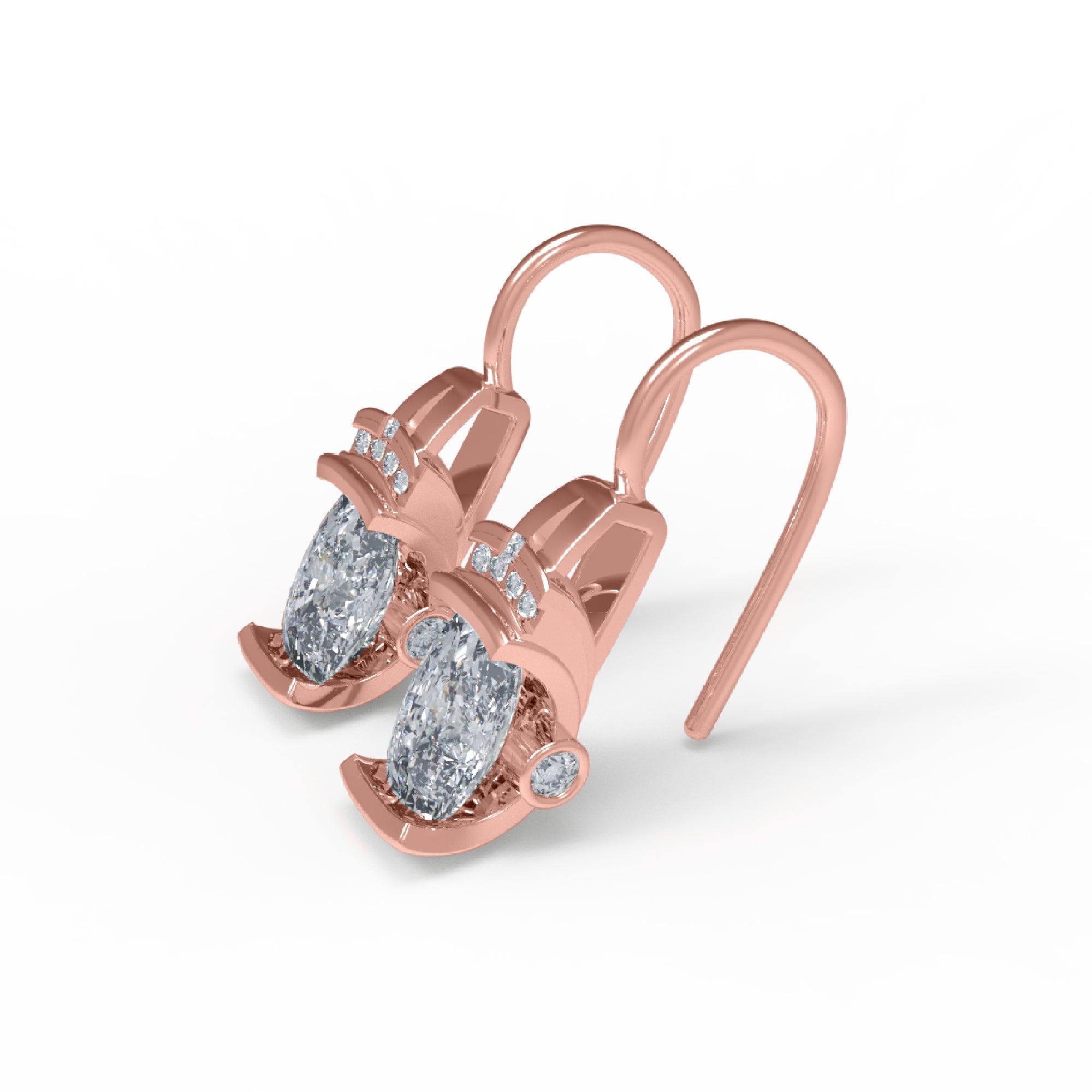 RKC 925 Sterling Silber Creolen-Ohrring für Damen, 14 Karat Gelb, Gesamtgewicht 4,20 GM, Höhe 22,00 mm