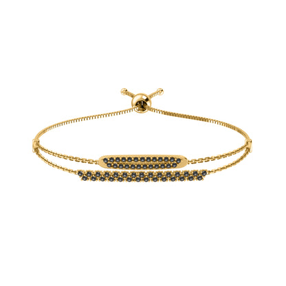 RKC Damen-Armband aus 925er-Sterlingsilber mit 0,81 Karat Moissanit, 14 Karat Gelbgold vergoldet, Gewicht 4,50 g, Höhe 36,85 mm