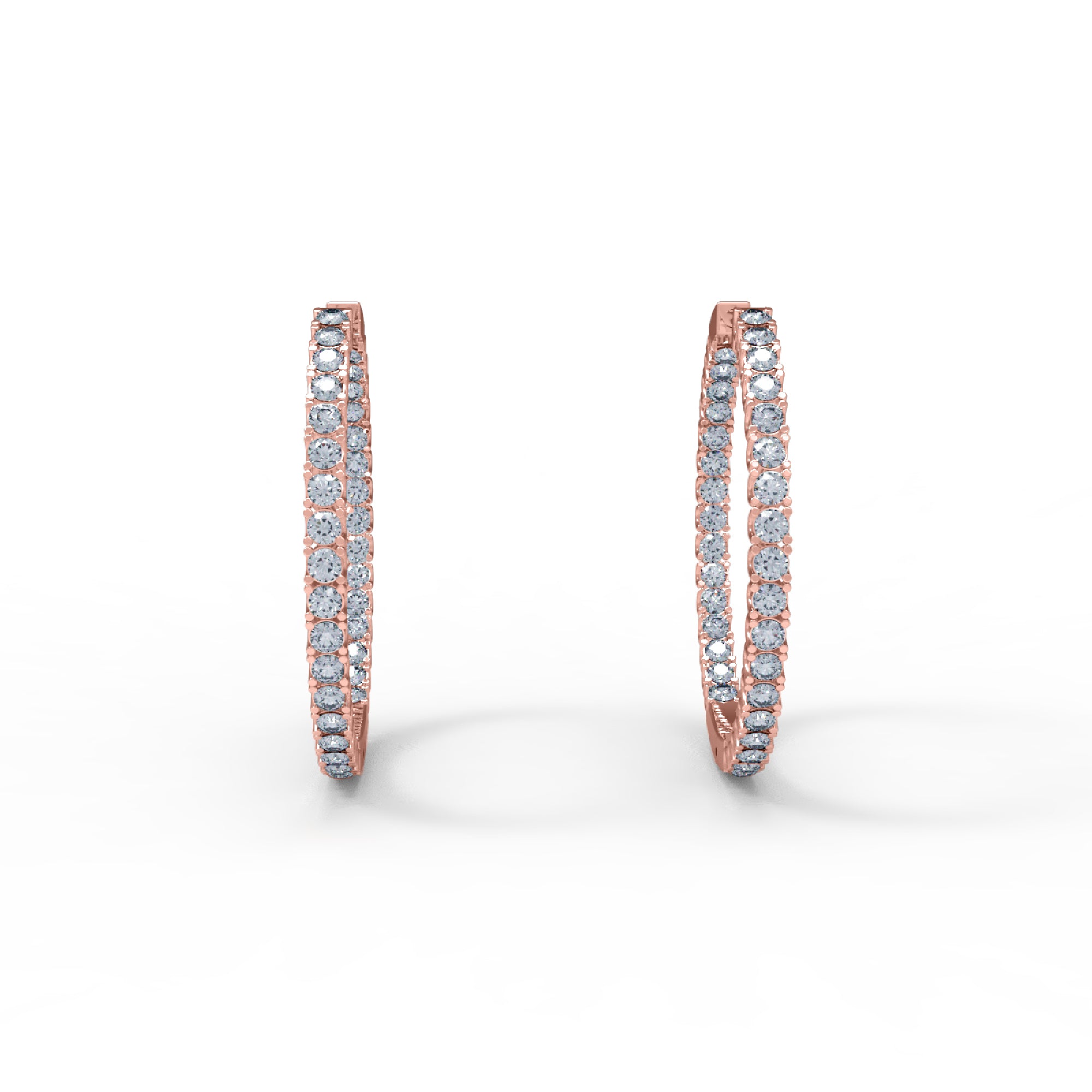 RKC 925 Sterling Silber Hoop Huggies Clip-On-Ohrring für Damen, 14 Karat Gelb, Gewicht 5,60 g, Höhe 29,00 mm