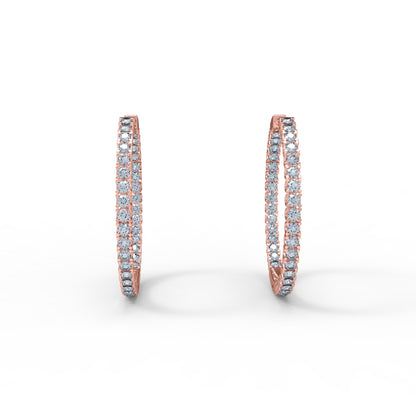 RKC 925 Sterling Silber Hoop Huggies Clip-On-Ohrring für Damen, 14 Karat Gelb, Gewicht 5,60 g, Höhe 29,00 mm