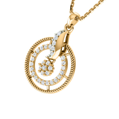 RKC 925 Silber Golden Gesamtgewicht 0,93 Karat Moissanit Anhänger Gewicht 3,37 g und Gewicht Ohrring 4,35 g, besetzt mit 14 Karat Roségold plattiert