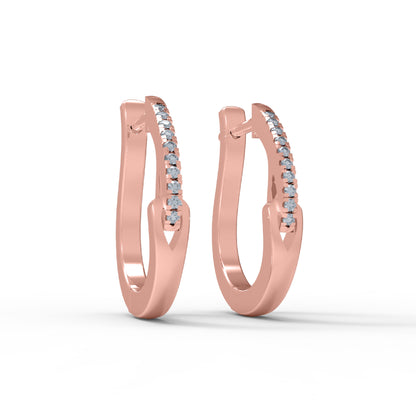 RKC 925 Sterling Silber Creolen-Ohrring für Damen, 14 Karat Gelb, Gesamtgewicht: 3,40 GM, Höhe: 19,00 mm