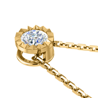 RKC 0,50 Karat Moissanit-Solitär-Anhänger, 925er Silberschmuck, 14 Karat Weißgold vergoldet, Gewicht 2,60 g