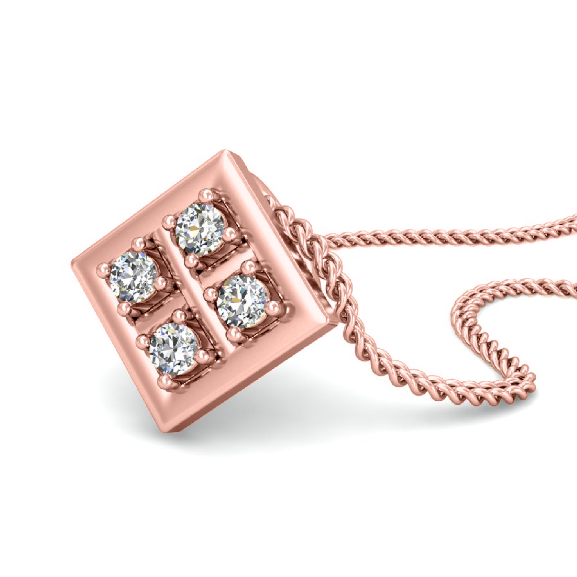 Ciondolo in moissanite da donna in argento 925 RKC da 0,06 ct, placcato in oro giallo 14 carati, peso 2,9 g, altezza 9,5 mm