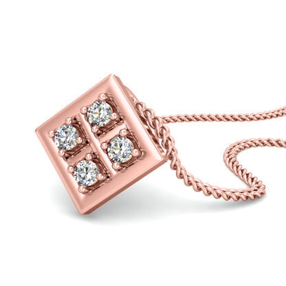 Ciondolo in moissanite da donna in argento 925 RKC da 0,06 ct, placcato in oro giallo 14 carati, peso 2,9 g, altezza 9,5 mm