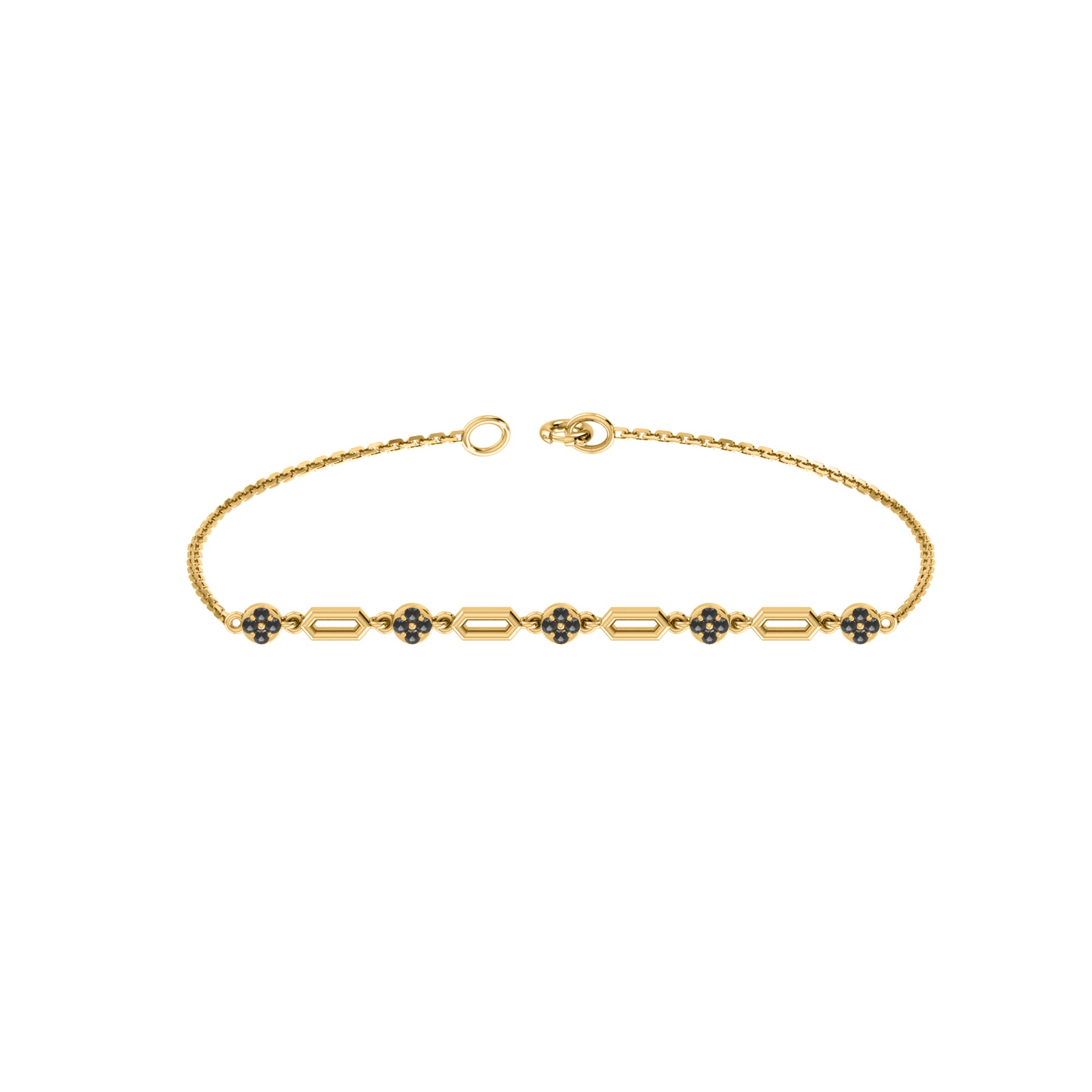 RKC 925 Sterling Silber 0,3 CT Edelstein für Damenarmband, 14 Karat Roségold vergoldet, Gewicht 3,70 GM