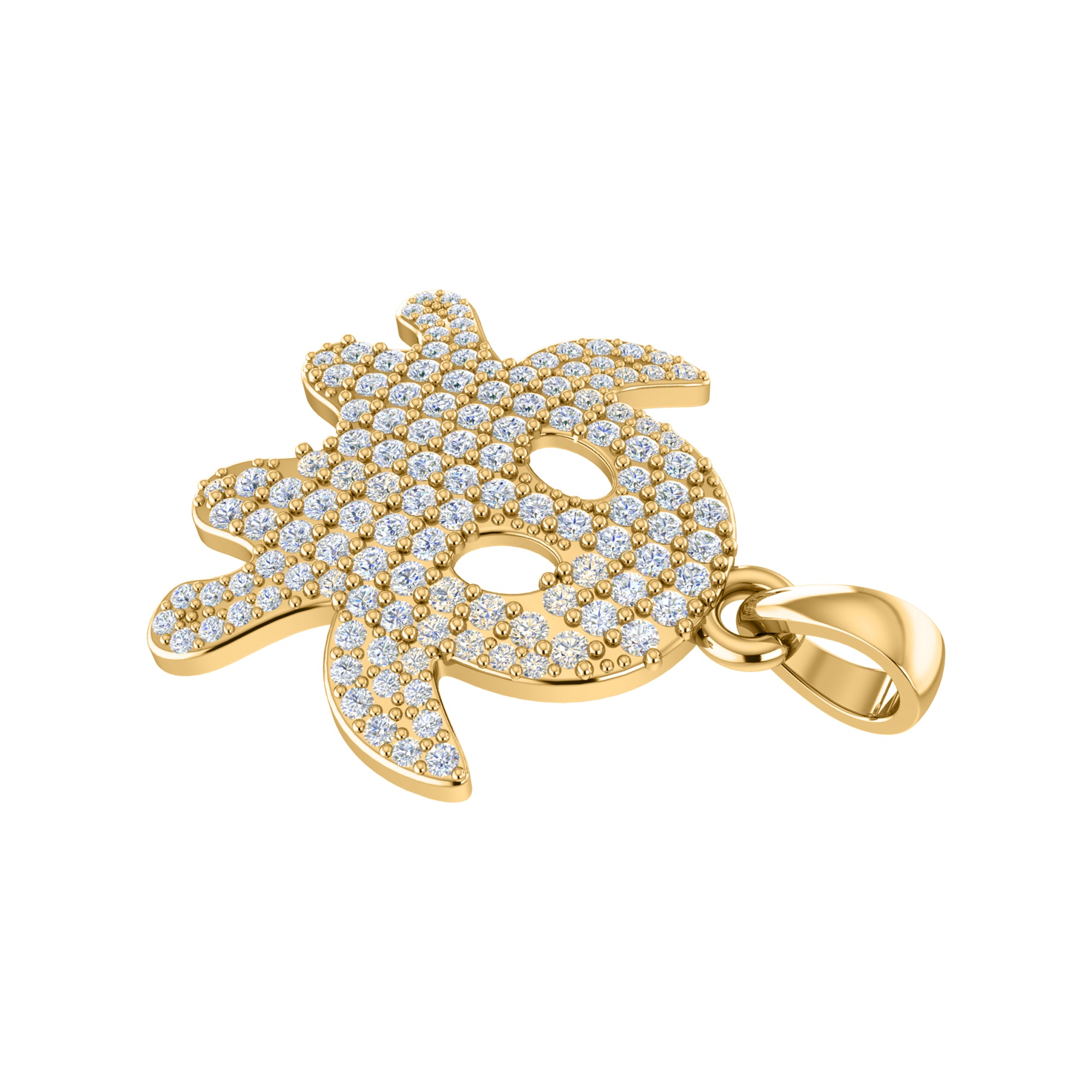 RKC 0,40 Karat Moissanit-Geister-Anhänger, 925er Silberschmuck, 14 Karat Gelbgold vergoldet, Gewicht 4,00 g, Höhe 21,50 mm
