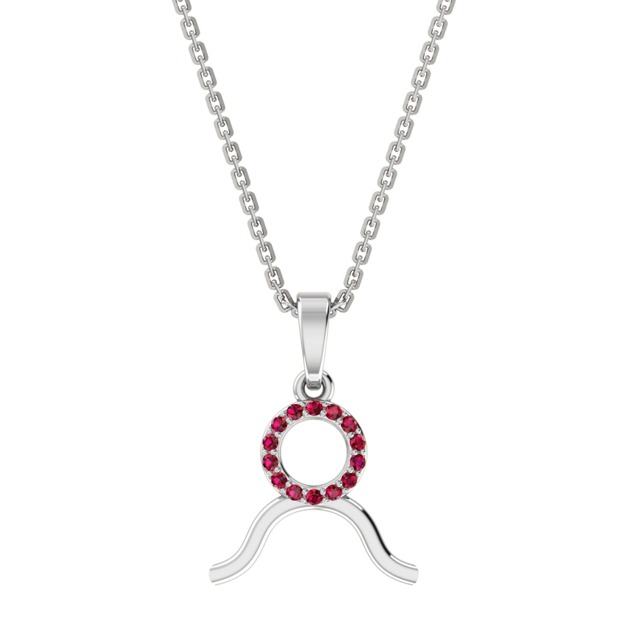 RKC Golden Cubic Zirconia With Chain Zodiac Pendant Necklace