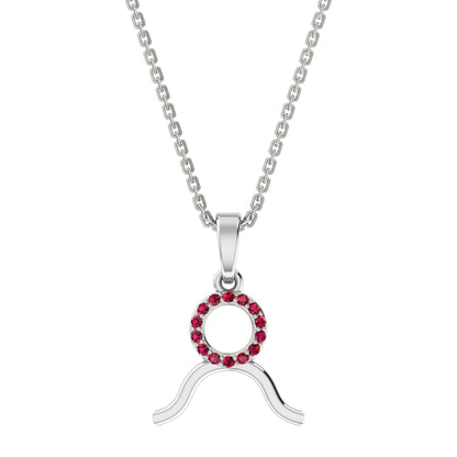 RKC Golden Cubic Zirconia With Chain Zodiac Pendant Necklace