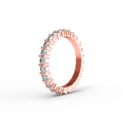 RKC Moissanit Full Eternity Bandring aus 925er Sterlingsilber mit Gelbgoldbeschichtung, Gewicht 2,80 ct, Breite 2,50 mm
