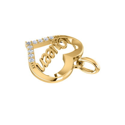 Ciondolo a forma di cuore in moissanite da 0,22 ct, gioielli in argento 925, placcato in oro rosa 14 carati, peso 4,80 g, altezza 25,20 mm