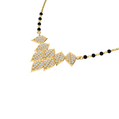 RKC 0.6Ct Moissanite Women Mangalsutra 925 Silver 14k Yellow gold Plated Product Weight 4.50gm Height 21.00mm