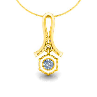 Ciondolo in moissanite da donna con goccia in argento sterling 925 RKC da 0,30 CT, per donna, placcato in oro rosa 14 carati, peso 3,1 g, altezza 16 mm