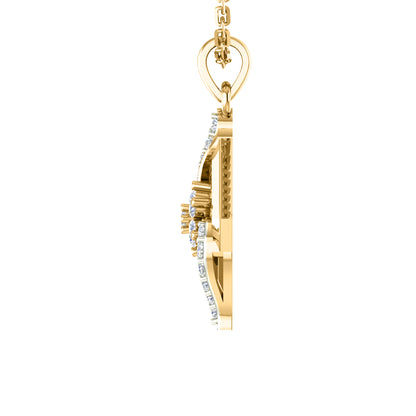 RKC 925 Silber Golden Gesamtgewicht 0,58 Karat Moissanit-Anhänger, Gewicht 3,20 g und Gewicht Ohrring 2,20 g, besetzt mit 14 Karat Rosévergoldung